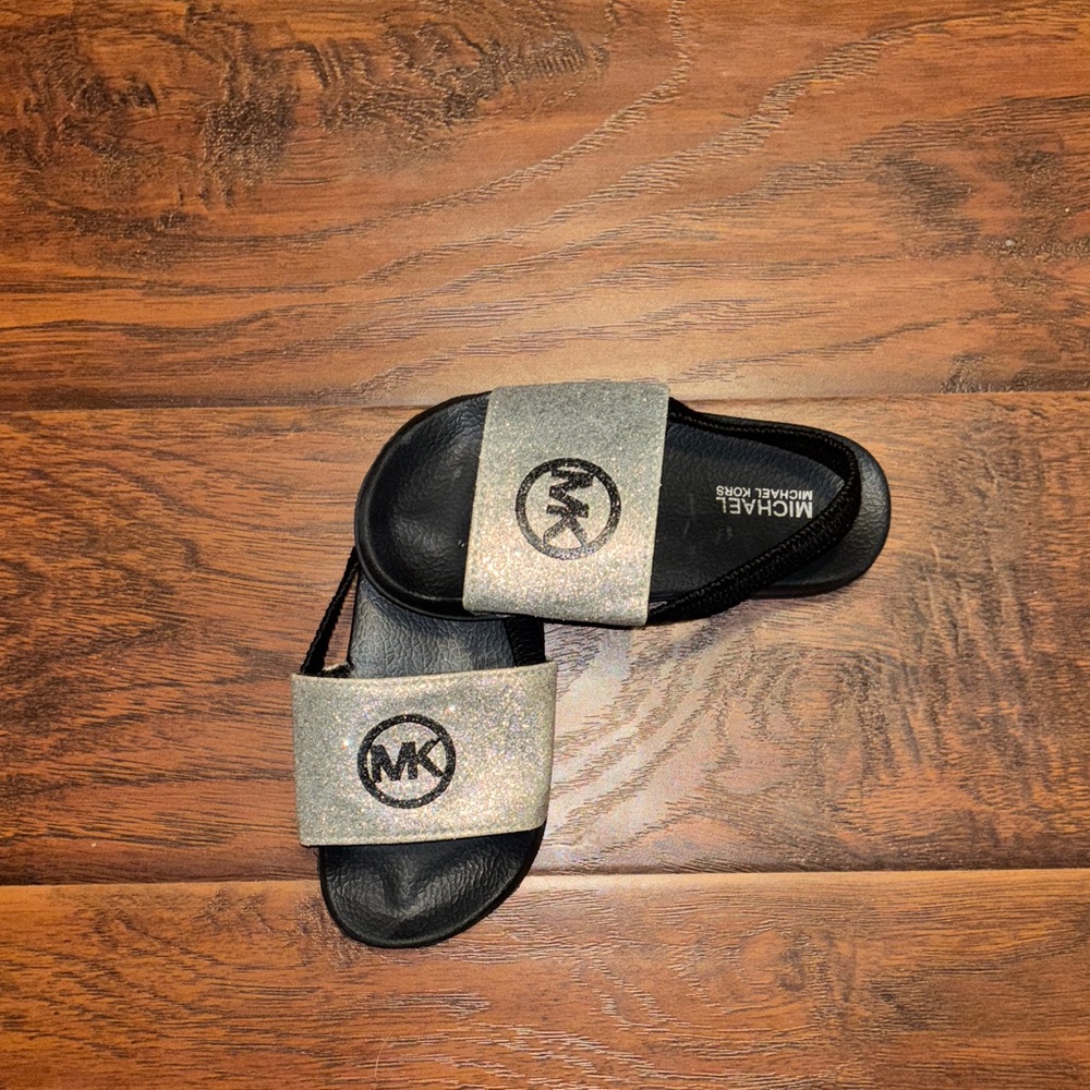 Michael Kors Black and Silver Men's Slides